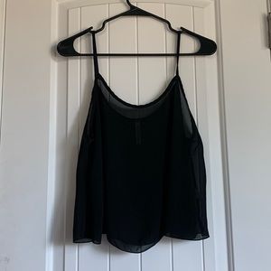 Sheer Black Crop Tank Top